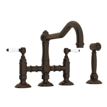 ROHL Acqui Bridge Kitchen Faucet With Side Spray A1458LPWSTCB-2